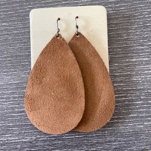 Nickel & Suede Teardrop earrings